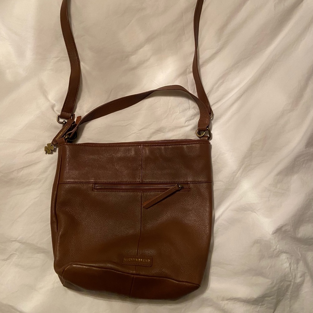Lucky Brand Brown Leather Adjustable Tote
